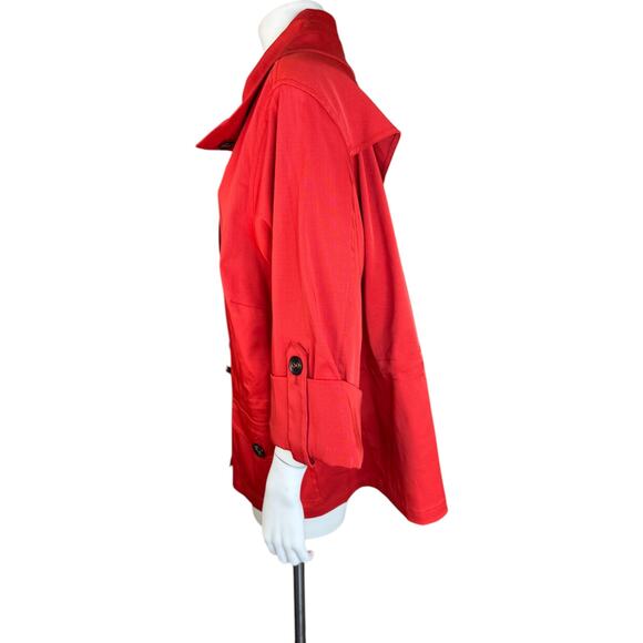 Ruby Rd. Women's 16W Button Front Jacket 3/4 Sleeves Red-Orange Pockets - Picture 8 of 13
